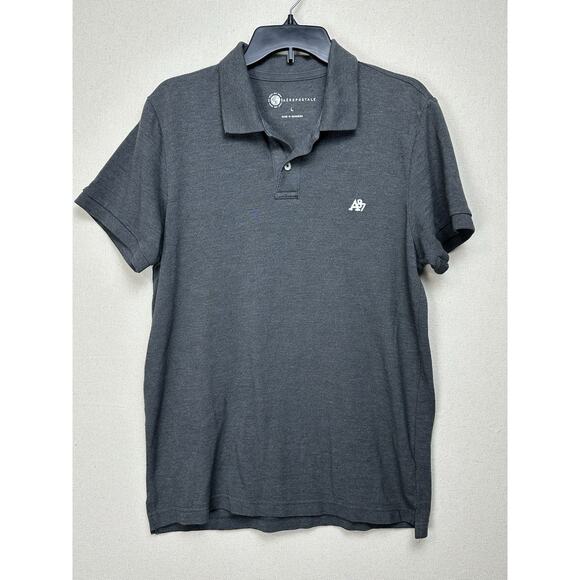 Aeropostale Other - Aeropostale Mens Polo Shirt Solid Dark Gray Large Cotton Blend Short Sleeve